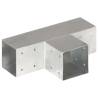 Post Connectors 4 pcs T Shape Galvanised Metal 91x91 mm