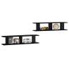 High Gloss Black Wall Shelf 2 pcs - Stylish Storage Solution