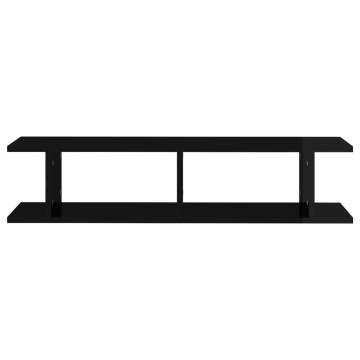 High Gloss Black Wall Shelf 2 pcs - Stylish Storage Solution