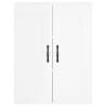 Stylish Highboard High Gloss White - 69.5x34x180 cm