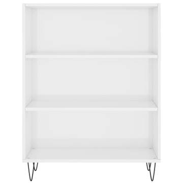 Stylish Highboard High Gloss White - 69.5x34x180 cm