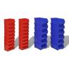 30 pcs Wall Mounted Garage Plastic Storage Bin Set - Blue & Red