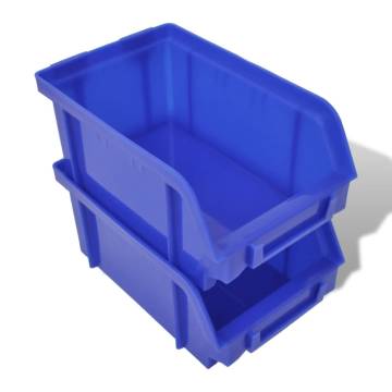 30 pcs Wall Mounted Garage Plastic Storage Bin Set - Blue & Red