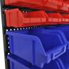 30 pcs Wall Mounted Garage Plastic Storage Bin Set - Blue & Red