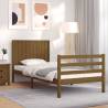 Bed Frame with Headboard Honey Brown 90x200 cm Solid Wood Colour honey brown Size 90 x 200 cm 