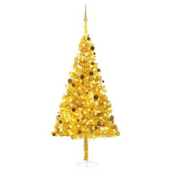 Artificial Pre-lit Gold Christmas Tree 240cm | HipoMarket