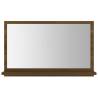 Elegant Brown Oak Bathroom Mirror - 60x10.5x37 cm