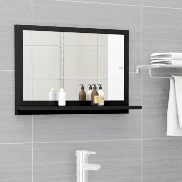 Stylish Black Bathroom Mirror - 60x10.5x37 cm | Hipomarket UK