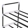 Shoe Rack with 4 Shelves - Metal & Plastic Black