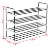 Shoe Rack with 4 Shelves - Metal & Plastic Black