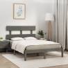 Bed Frame Grey Solid Wood 200x200 cm Colour grey Size 200 x 200 cm 