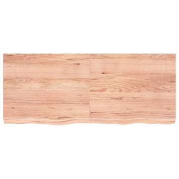 Light Brown Solid Wood Bathroom Countertop - 120x50cm