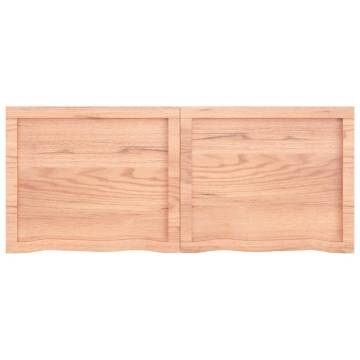 Light Brown Solid Wood Bathroom Countertop - 120x50cm