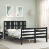 Bed Frame with Headboard Black 120x200 cm Solid Wood Colour black Size 120 x 200 cm 