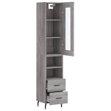 Highboard Grey Sonoma - Stylish Engineered Wood Storage Unit