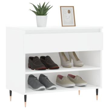 Shoe Cabinet White 70x36x60 cm | Durable Engineered Wood