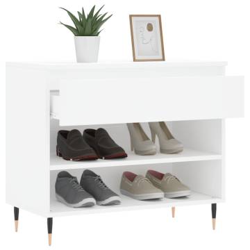 Shoe Cabinet White 70x36x60 cm | Durable Engineered Wood