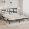 Grey Solid Wood Bed Frame 200x200 cm - Modern & Sturdy