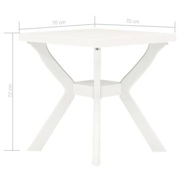 Bistro Table White 70x70x72 cm - Durable & Stylish Outdoor Table