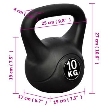 10 kg Kettlebell - Durable Plastic Coated Design | HipoMarket