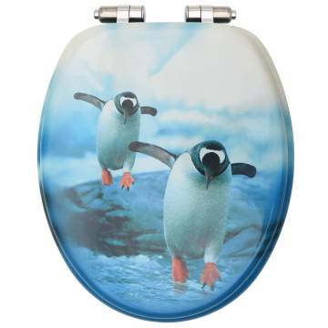 Penguin Design WC Toilet Seats with Soft Close - 2 pcs MDF