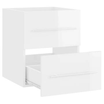 High Gloss White Sink Cabinet - Stylish Bathroom Storage