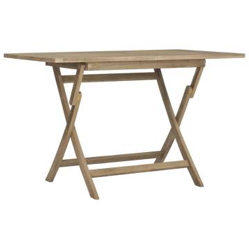 Folding Garden Table Grey 120x70 cm | Solid Teak Wood