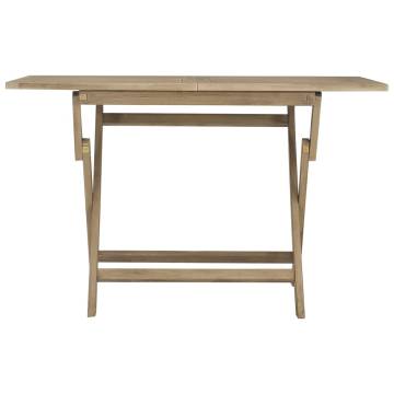 Folding Garden Table Grey 120x70 cm | Solid Teak Wood