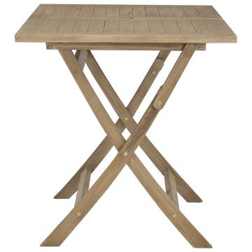 Folding Garden Table Grey 120x70 cm | Solid Teak Wood