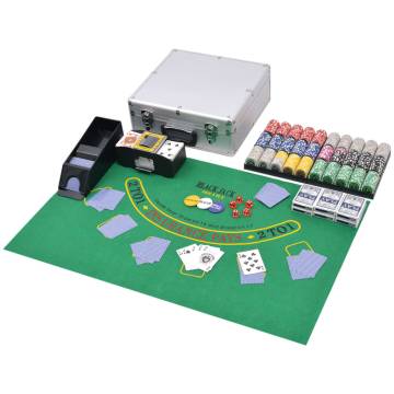 Combine Poker/Blackjack Set with 600 Laser Chips - Luxury Aluminium Ca