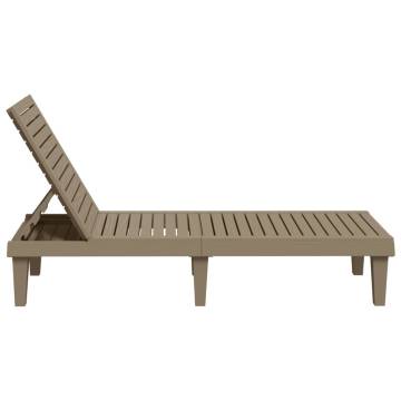 Comfortable Light Brown Sun Lounger - 155x58x83 cm