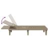 Comfortable Light Brown Sun Lounger - 155x58x83 cm