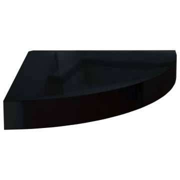 Floating Corner Shelf High Gloss Black - Stylish Storage Solution