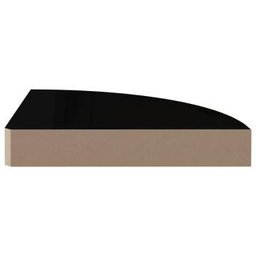Floating Corner Shelf High Gloss Black - Stylish Storage Solution