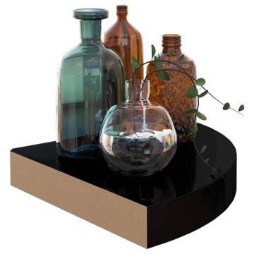 Floating Corner Shelf High Gloss Black - Stylish Storage Solution