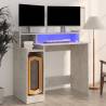 LED Desk in Concrete Grey - Modern 97x45 cm Home Office