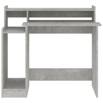 LED Desk in Concrete Grey - Modern 97x45 cm Home Office