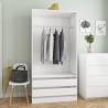 Wardrobe White 100x50x200 cm Engineered Wood Colour white Size 100 x 50 x 200 cm Quantity in Package 1 Amount 2 drawers 