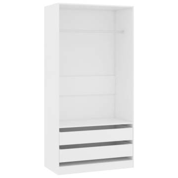 Compact White Wardrobe - 100x50x200 cm | HipoMarket UK