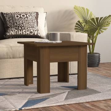 Stylish Brown Oak Coffee Table - 55x55 cm | Hipo Market