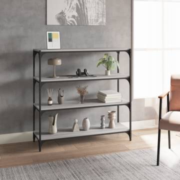 Stylish Grey Sonoma Book Cabinet - 100x33x100 cm