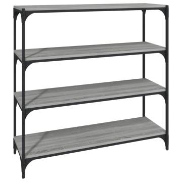 Stylish Grey Sonoma Book Cabinet - 100x33x100 cm