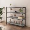 Stylish Grey Sonoma Book Cabinet - 100x33x100 cm