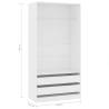 Compact White Wardrobe - 100x50x200 cm | HipoMarket UK