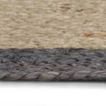 Handmade Jute Rug with Dark Grey Border - 120 cm | HipoMarket