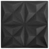 3D Wall Panels Origami Black - 24 pcs | 6 m² Coverage