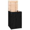 Laundry Box Black - Solid Pine Wood 44x44x66 cm | Hipo Market