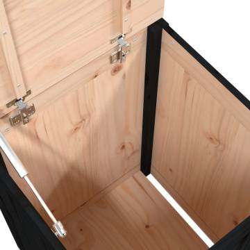 Laundry Box Black - Solid Pine Wood 44x44x66 cm | Hipo Market