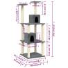 Cat Tree with Sisal Scratching Posts - Dark Grey 141 cm