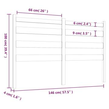 Stylish Solid Wood Pine Bed Headboard - 146x4x100 cm